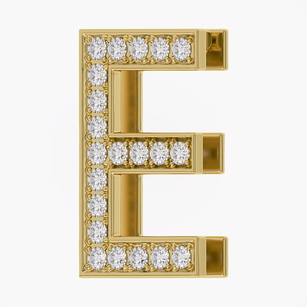 0.65 CTW Round Cut Lab Grown Diamond "E" Initial Letter Pendant