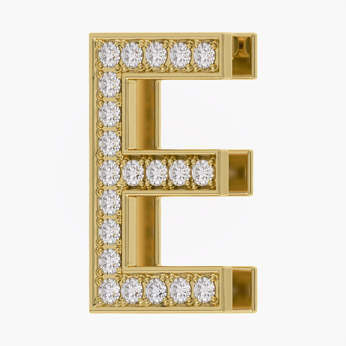 0.65 CTW Round Cut Lab Grown Diamond "E" Initial Letter Pendant