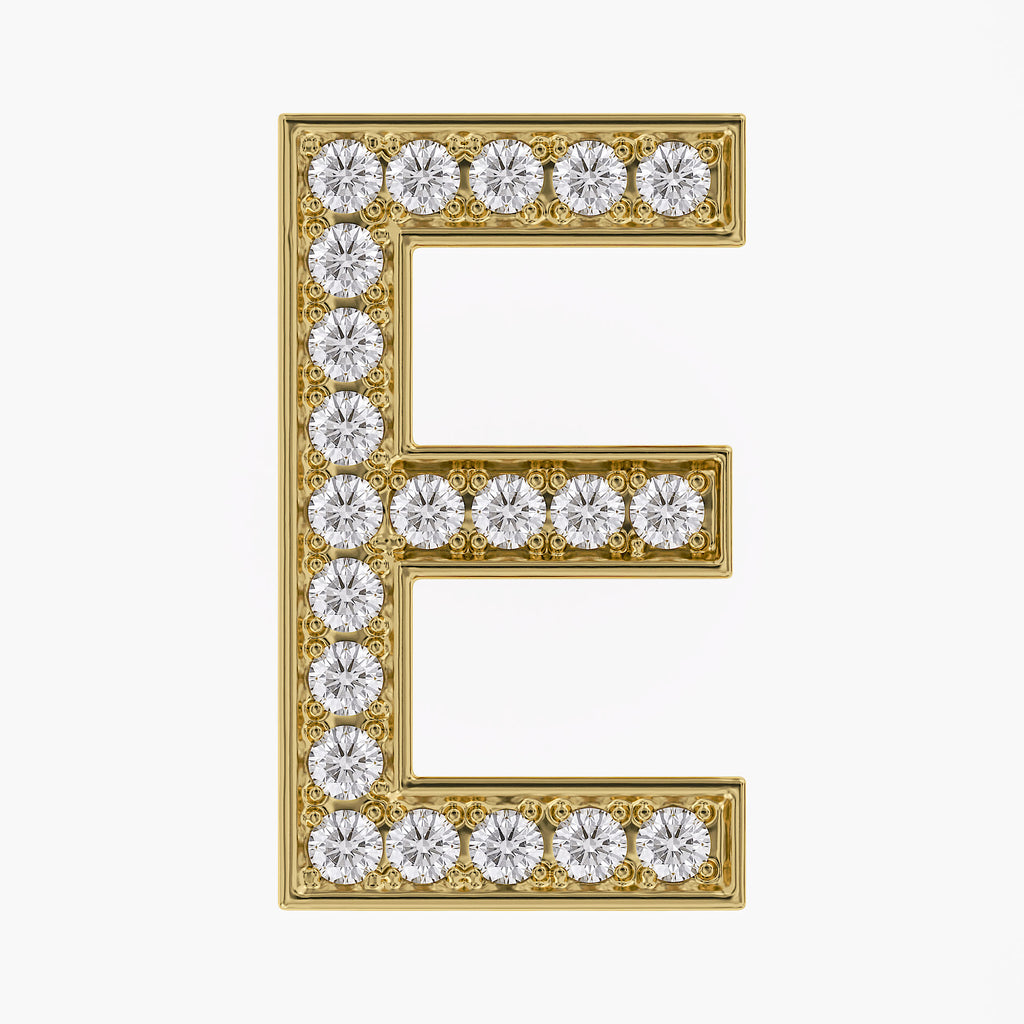 0.65 CTW Round Cut Lab Grown Diamond "E" Initial Letter Pendant