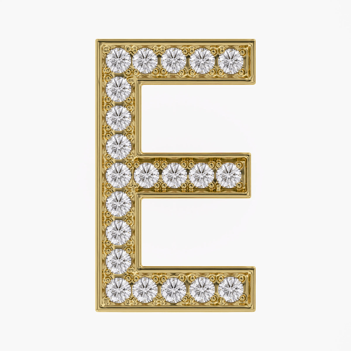 0.65 CTW Round Cut Lab Grown Diamond "E" Initial Letter Pendant