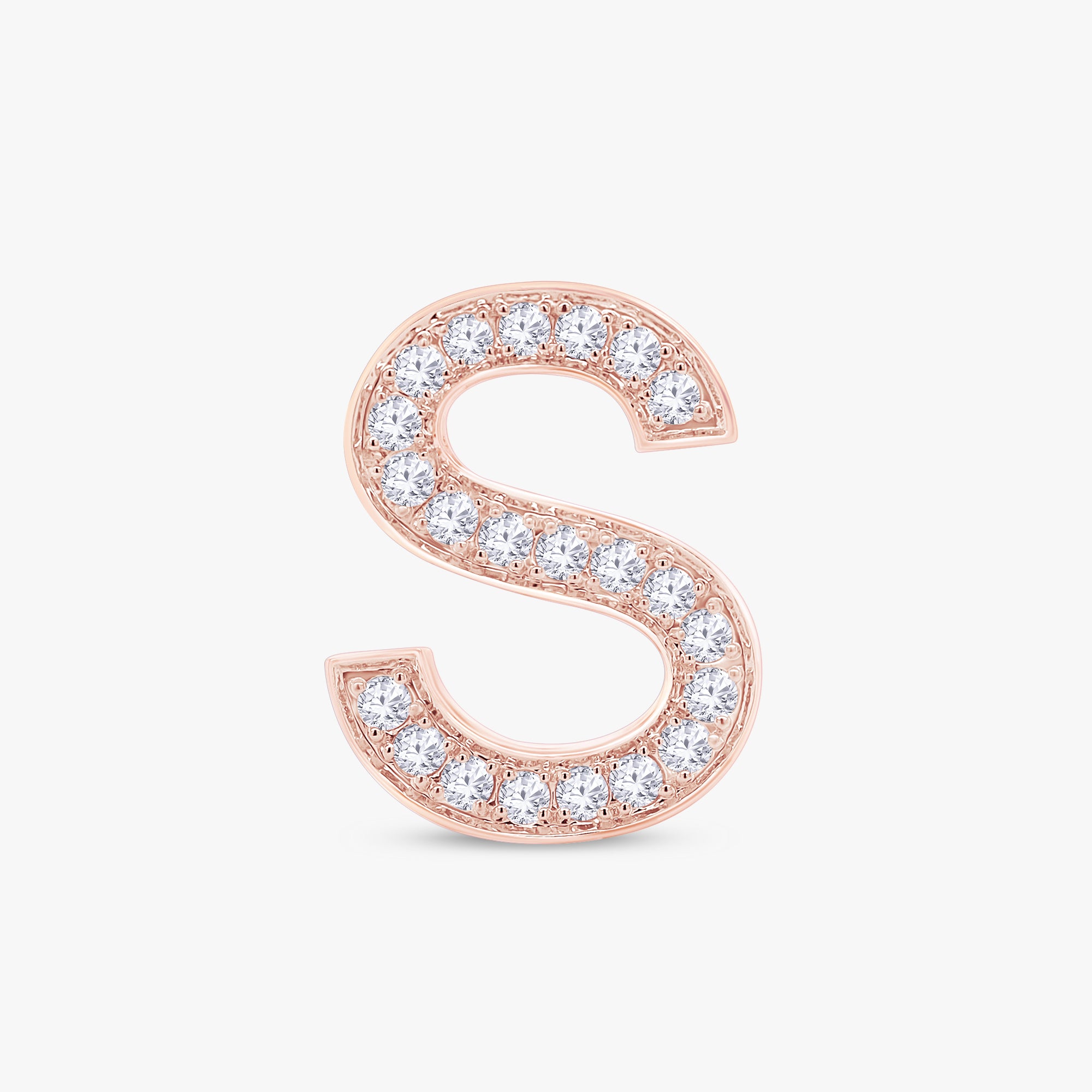 0.65 CTW Round Cut Lab Grown Diamond Initial "S" Necklace Pendant