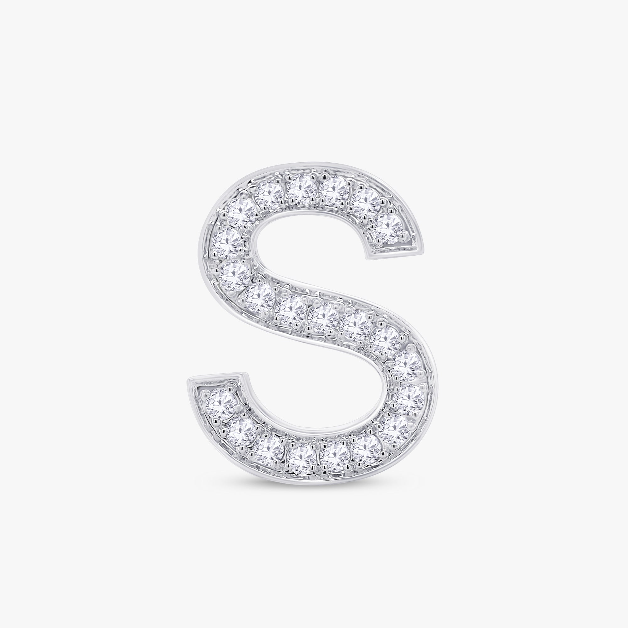 0.65 CTW Round Cut Lab Grown Diamond Initial "S" Necklace Pendant