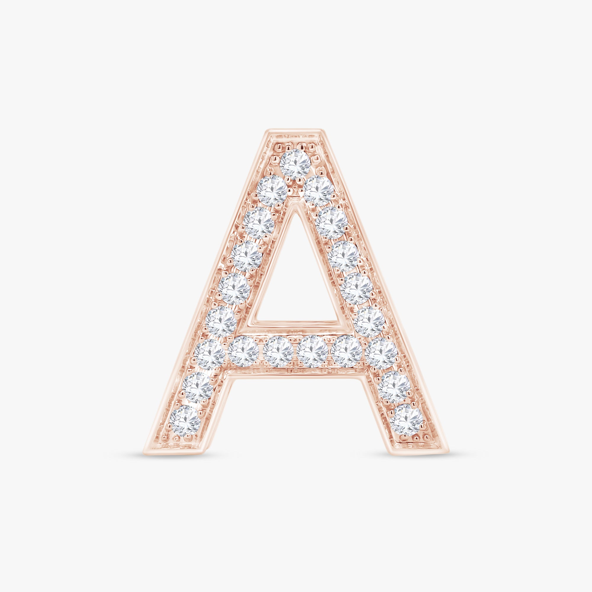 0.65 CTW Round Cut Lab Grown Diamond "A" Letter Pendant
