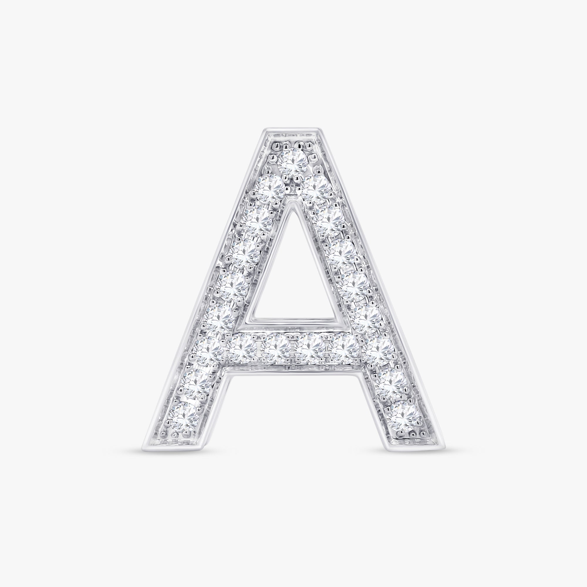 0.65 CTW Round Cut Lab Grown Diamond "A" Letter Pendant