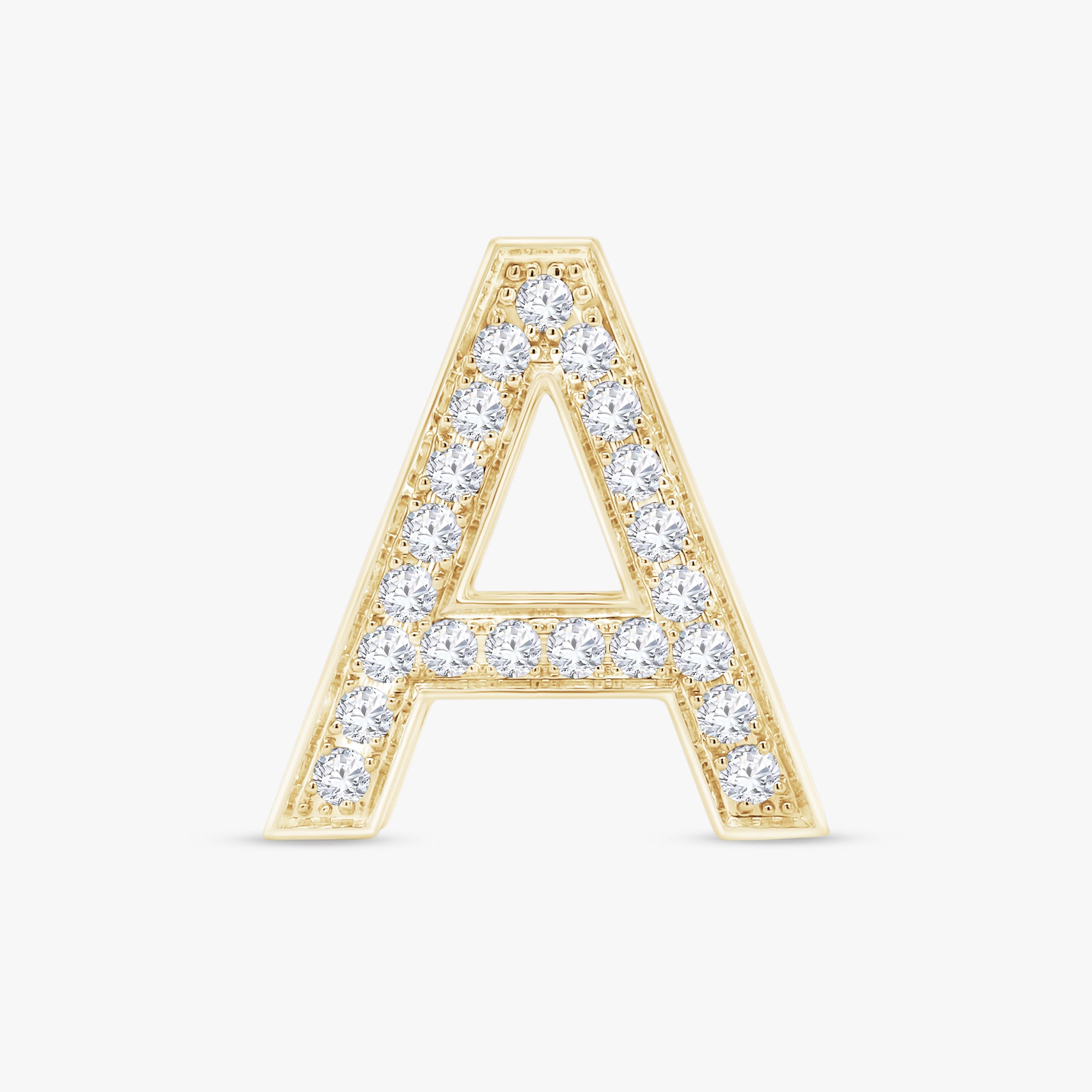 0.65 CTW Round Cut Lab Grown Diamond "A" Letter Pendant
