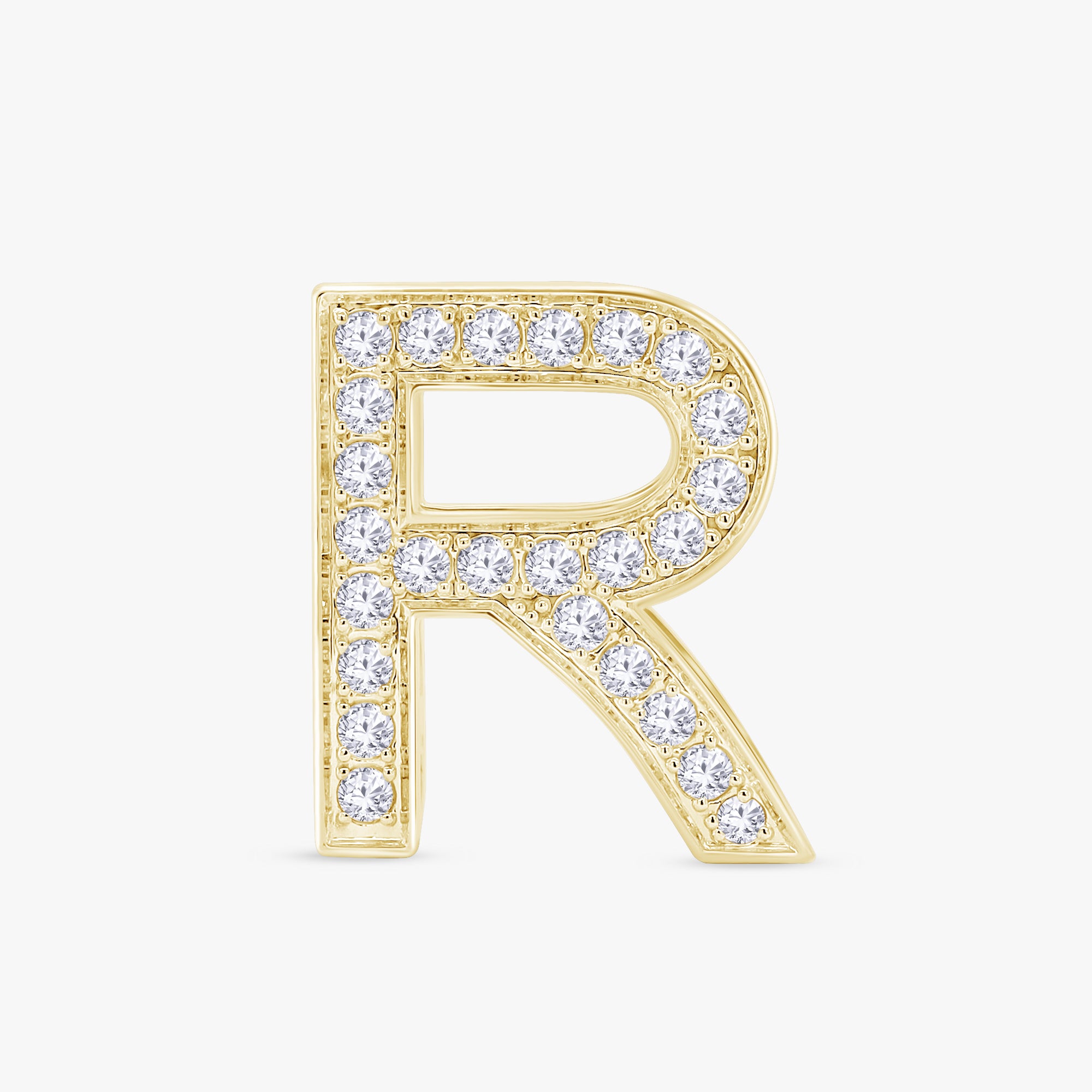 0.85 CTW Round Cut Lab Grown Diamond "R" Letter Pendant