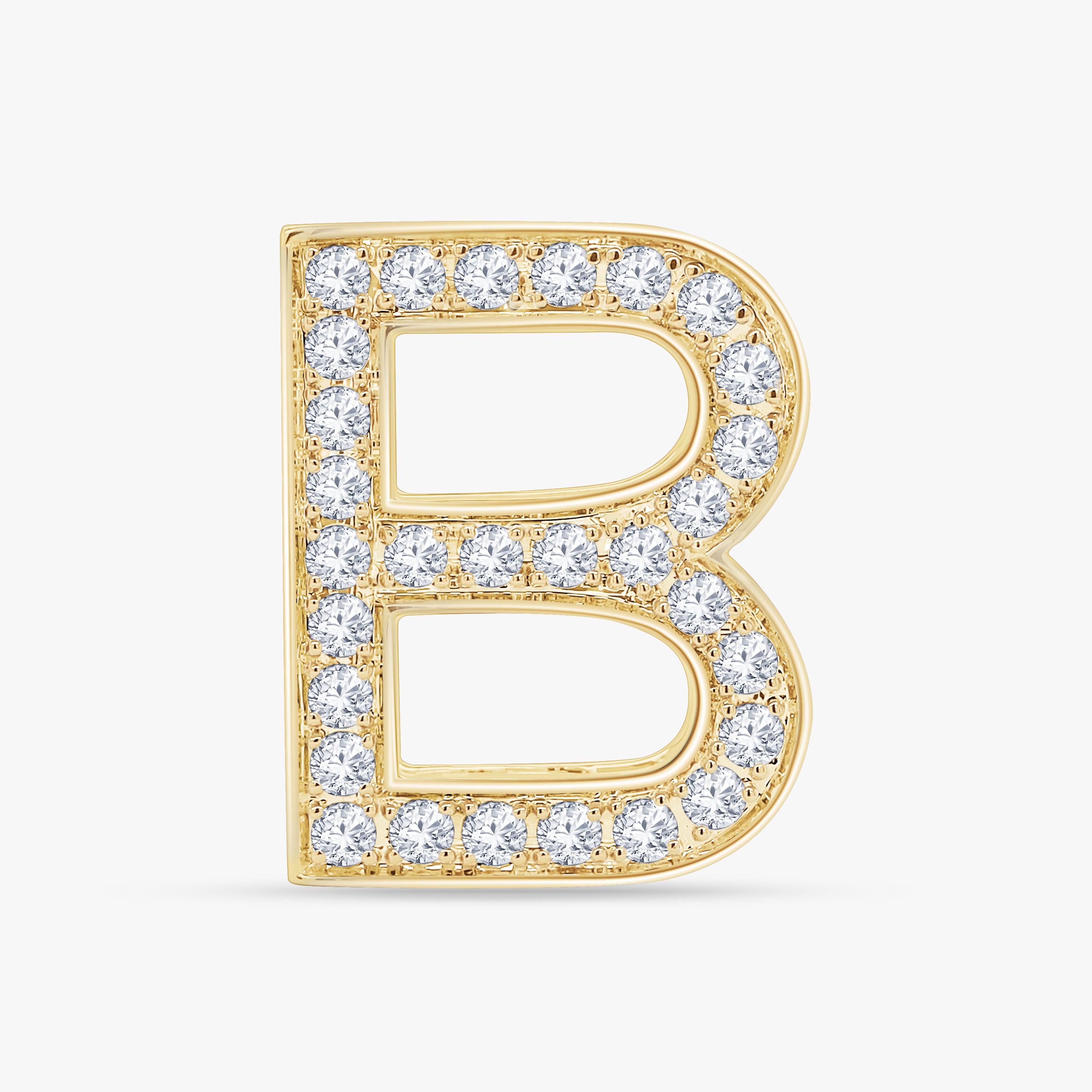 0.85 CTW Round Cut Lab Grown Diamond "B" Letter Pendant