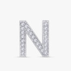 0.84 CTW Round Cut Lab Grown Diamond "N" Letter Pendant