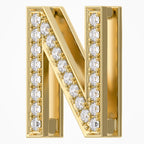 0.85 TCW  Round Cut Lab Grown Diamond "N" Letter Pendant