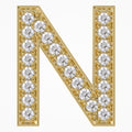 0.85 TCW  Round Cut Lab Grown Diamond "N" Letter Pendant