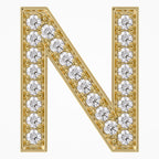 0.85 TCW  Round Cut Lab Grown Diamond "N" Letter Pendant
