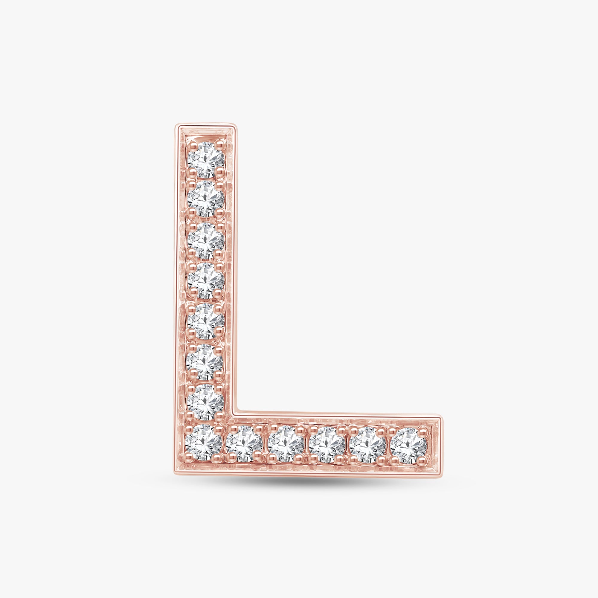 0.45 CTW Round Cut Lab Grown Diamond "L" Letter Pendant