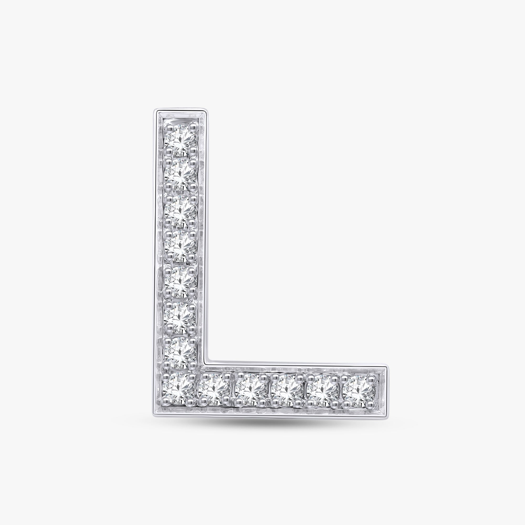 0.45 CTW Round Cut Lab Grown Diamond "L" Letter Pendant