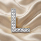 0.85 TCW Round Cut Lab Grown Diamond "L" Letter Pendant