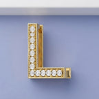 0.85 TCW Round Cut Lab Grown Diamond "L" Letter Pendant
