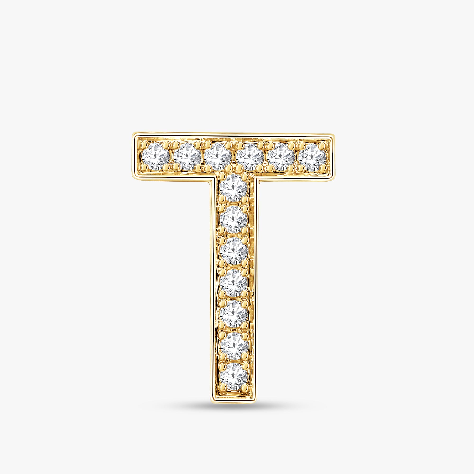 0.45 CTW Round Cut Lab Grown Diamond "T" Letter Pendant