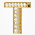0.45 TCW Round Cut Lab Grown Diamond "T" Letter Pendant