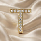 0.45 TCW Round Cut Lab Grown Diamond "T" Letter Pendant