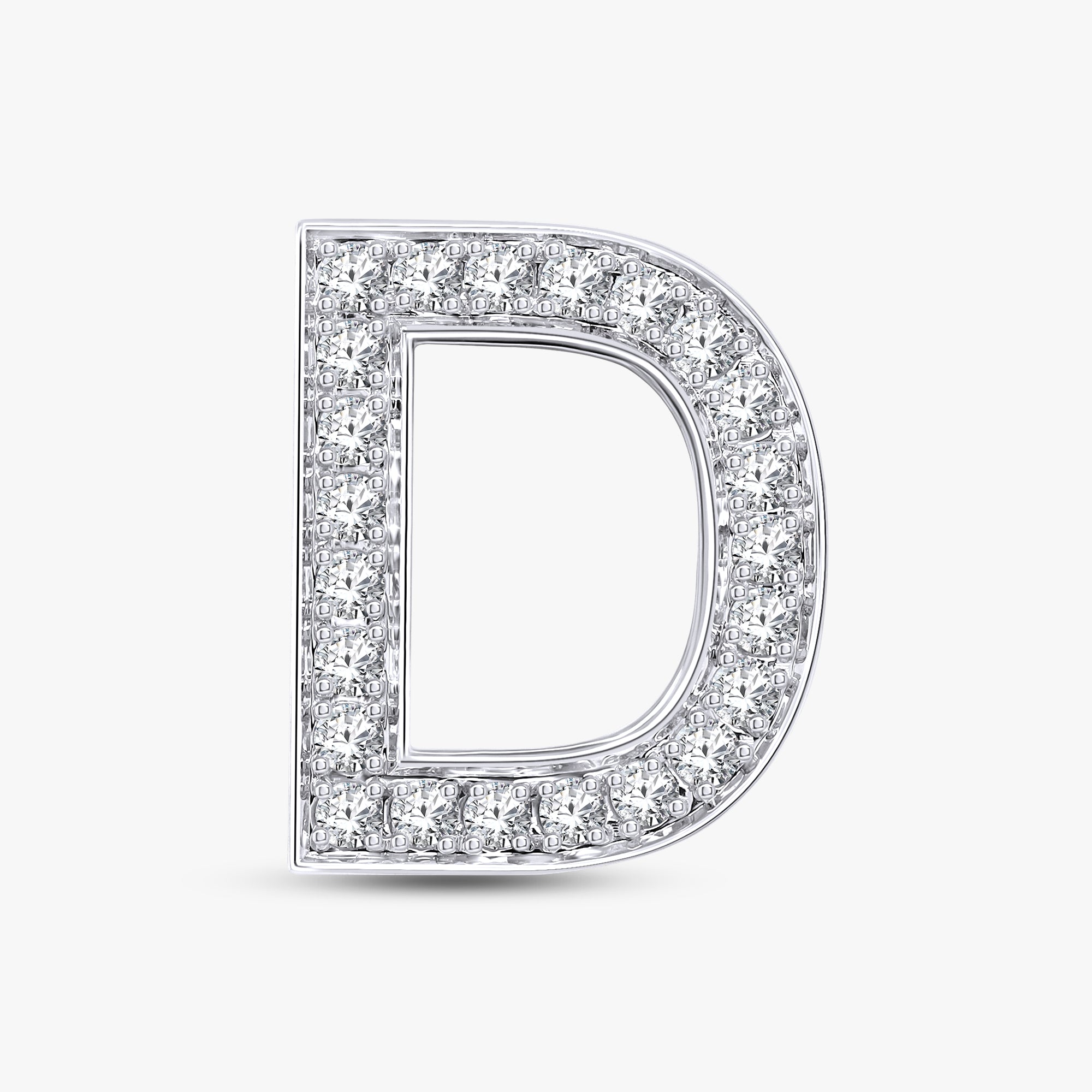 0.80 CTW Round Cut Lab Grown Diamond Round "D" Initial Letter Pendant