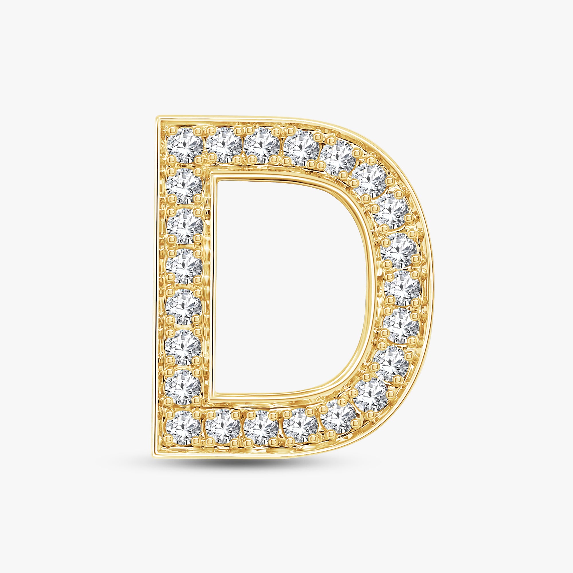 0.80 CTW Round Cut Lab Grown Diamond Round "D" Initial Letter Pendant
