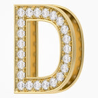 0.8 TCW Round Cut Lab Grown Diamond Round "D" Initial Letter Pendant