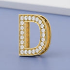0.8 TCW Round Cut Lab Grown Diamond Round "D" Initial Letter Pendant