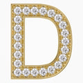 0.8 TCW Round Cut Lab Grown Diamond Round "D" Initial Letter Pendant