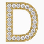 0.8 TCW Round Cut Lab Grown Diamond Round "D" Initial Letter Pendant