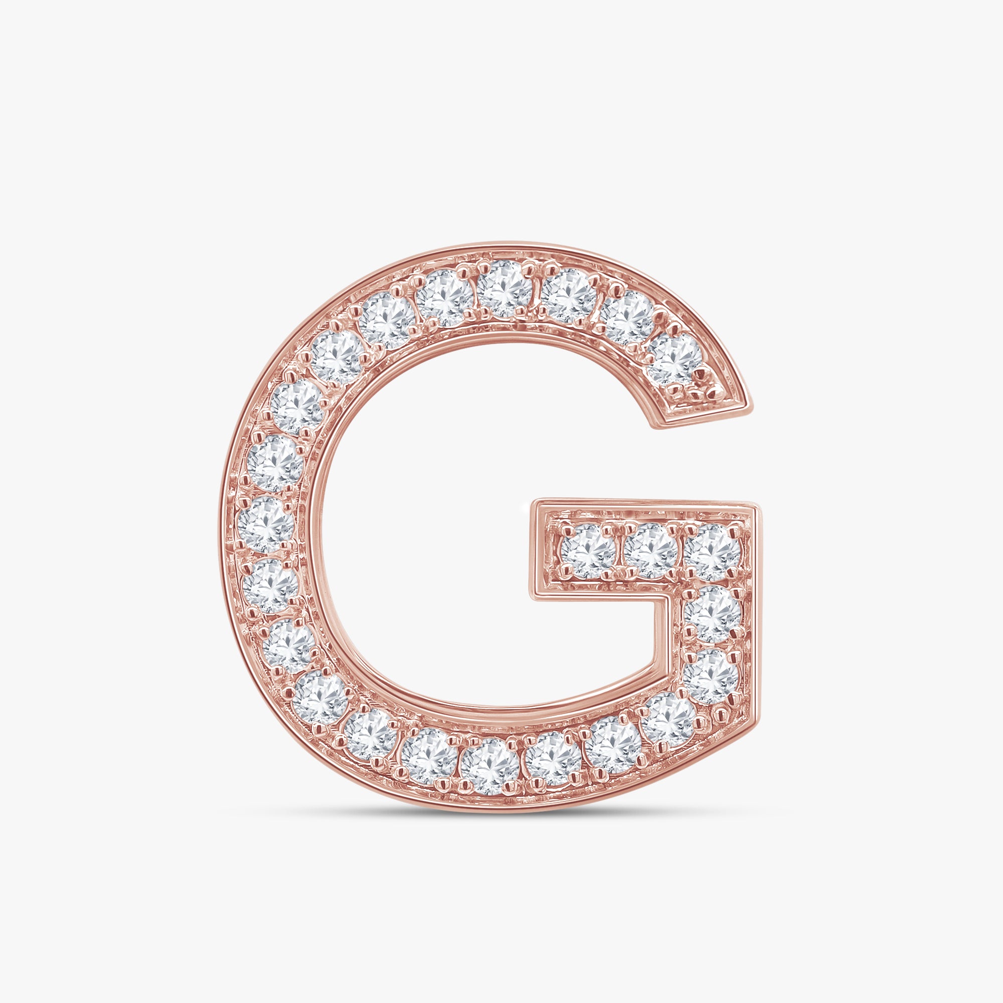 0.72 CTW Round Cut Lab Grown Diamond "G" Letter Pendant