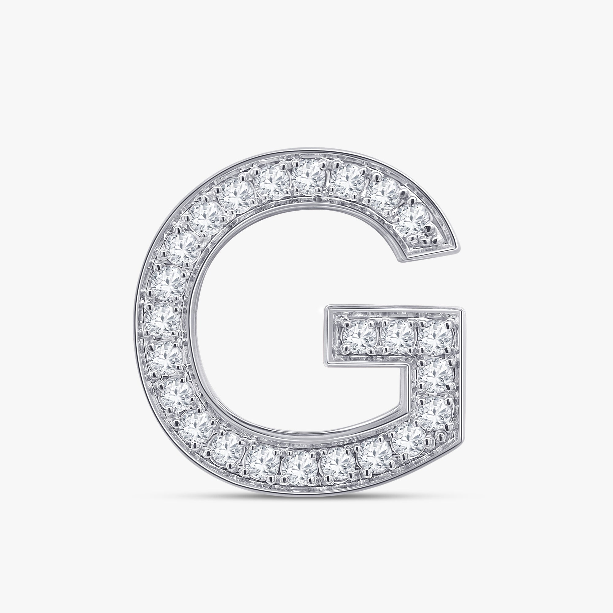 0.72 CTW Round Cut Lab Grown Diamond "G" Letter Pendant
