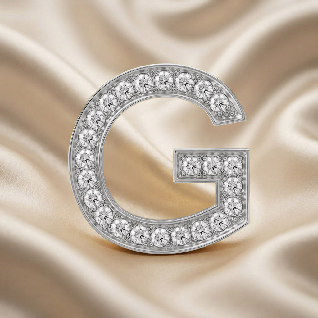 0.75 TCW Round Cut Lab Grown Diamond "G" Letter Pendant