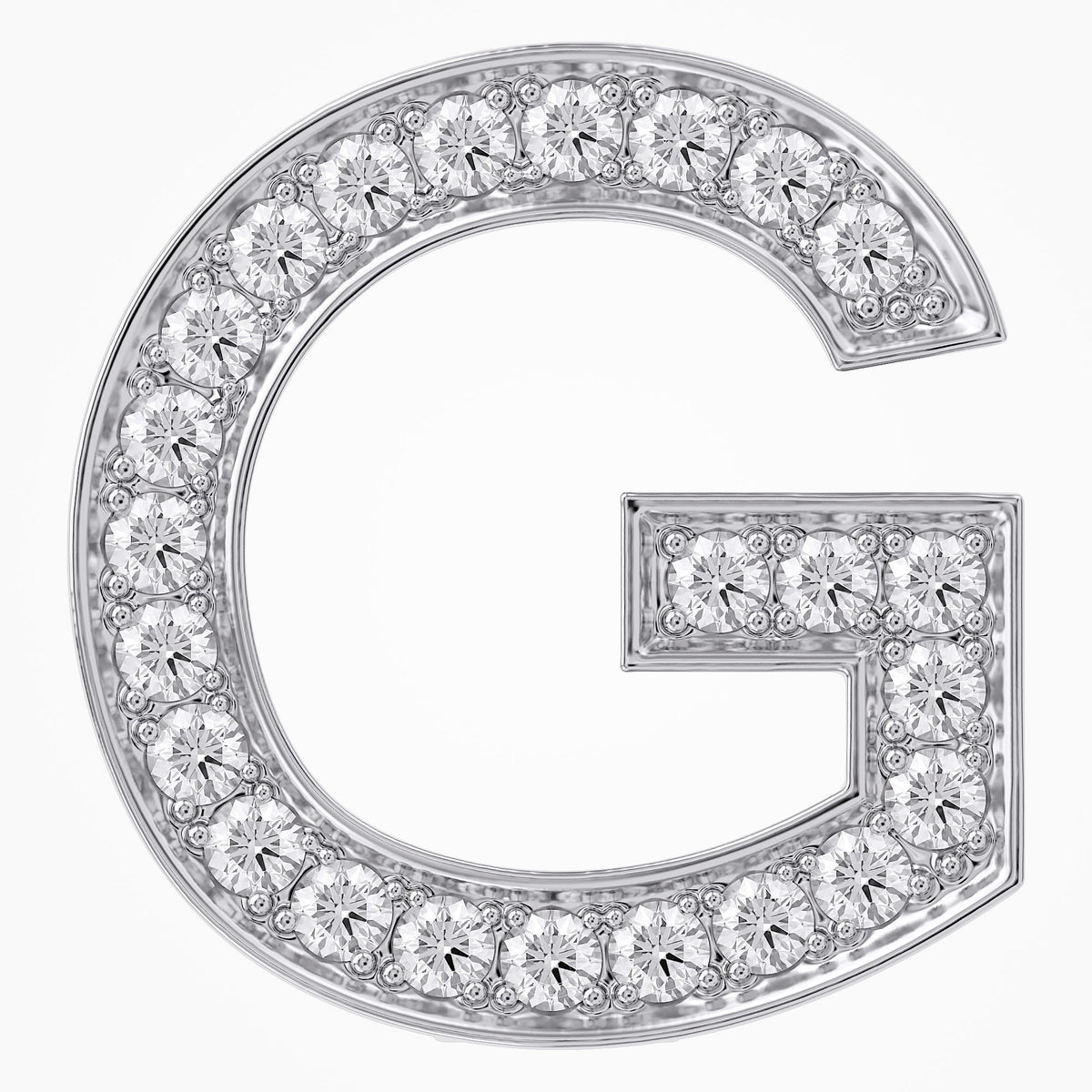 0.75 TCW Round Cut Lab Grown Diamond "G" Letter Pendant