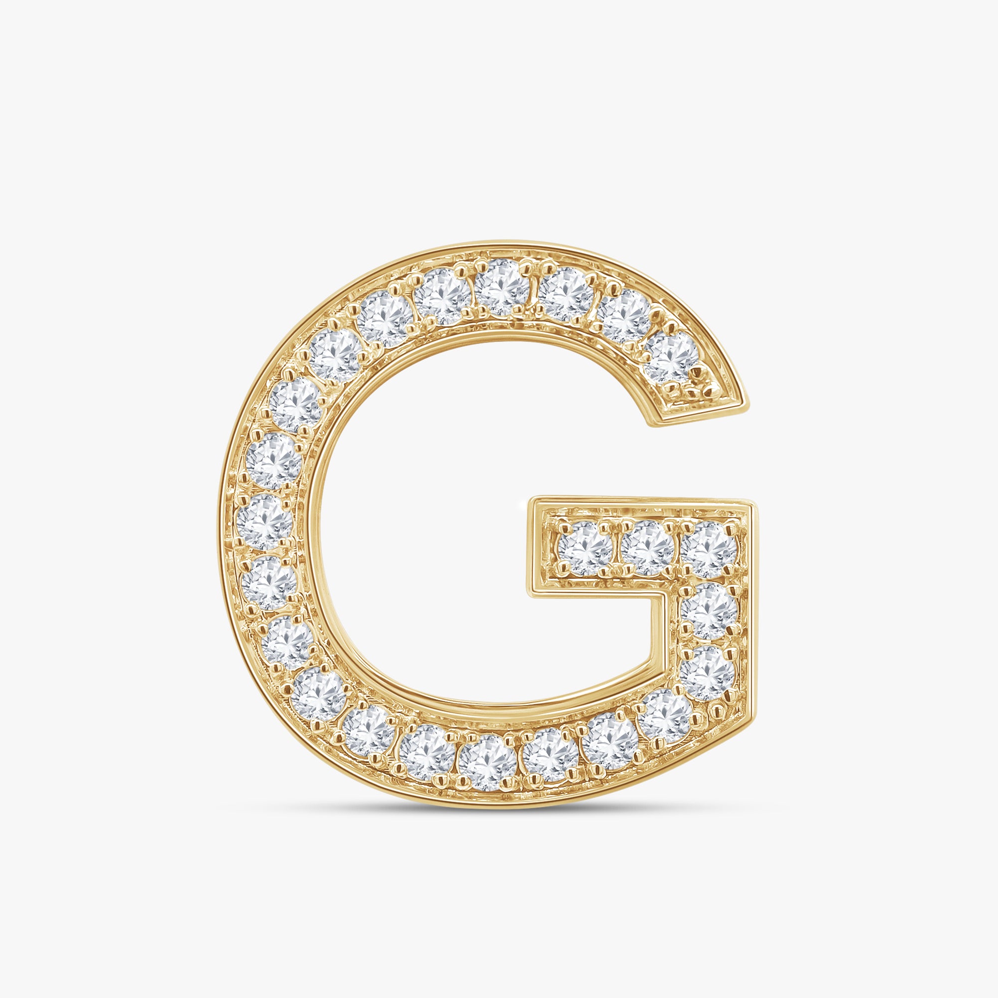 0.72 CTW Round Cut Lab Grown Diamond "G" Letter Pendant