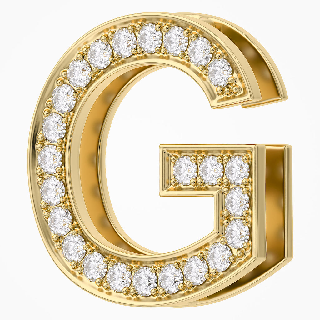 0.75 TCW Round Cut Lab Grown Diamond "G" Letter Pendant