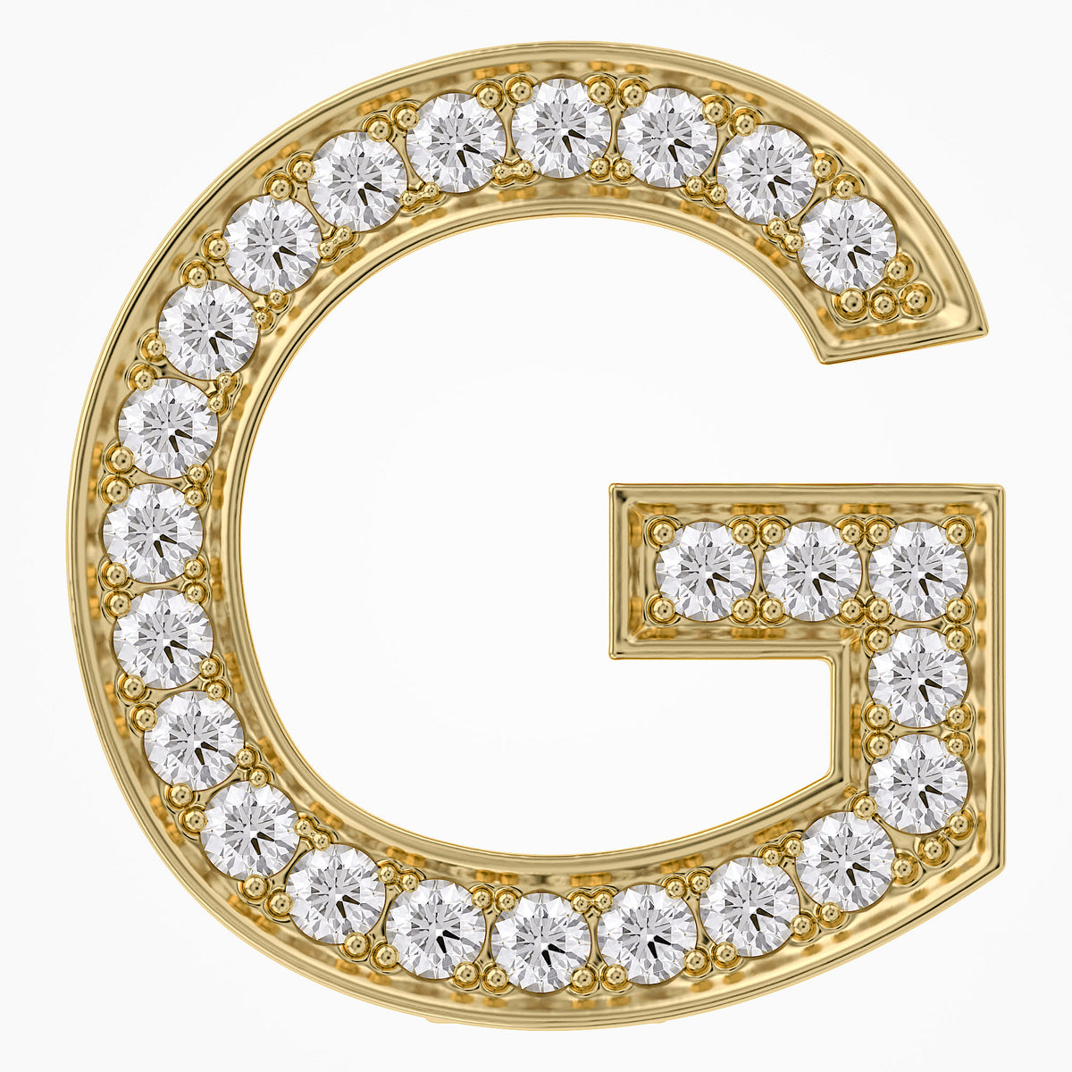0.75 TCW Round Cut Lab Grown Diamond "G" Letter Pendant