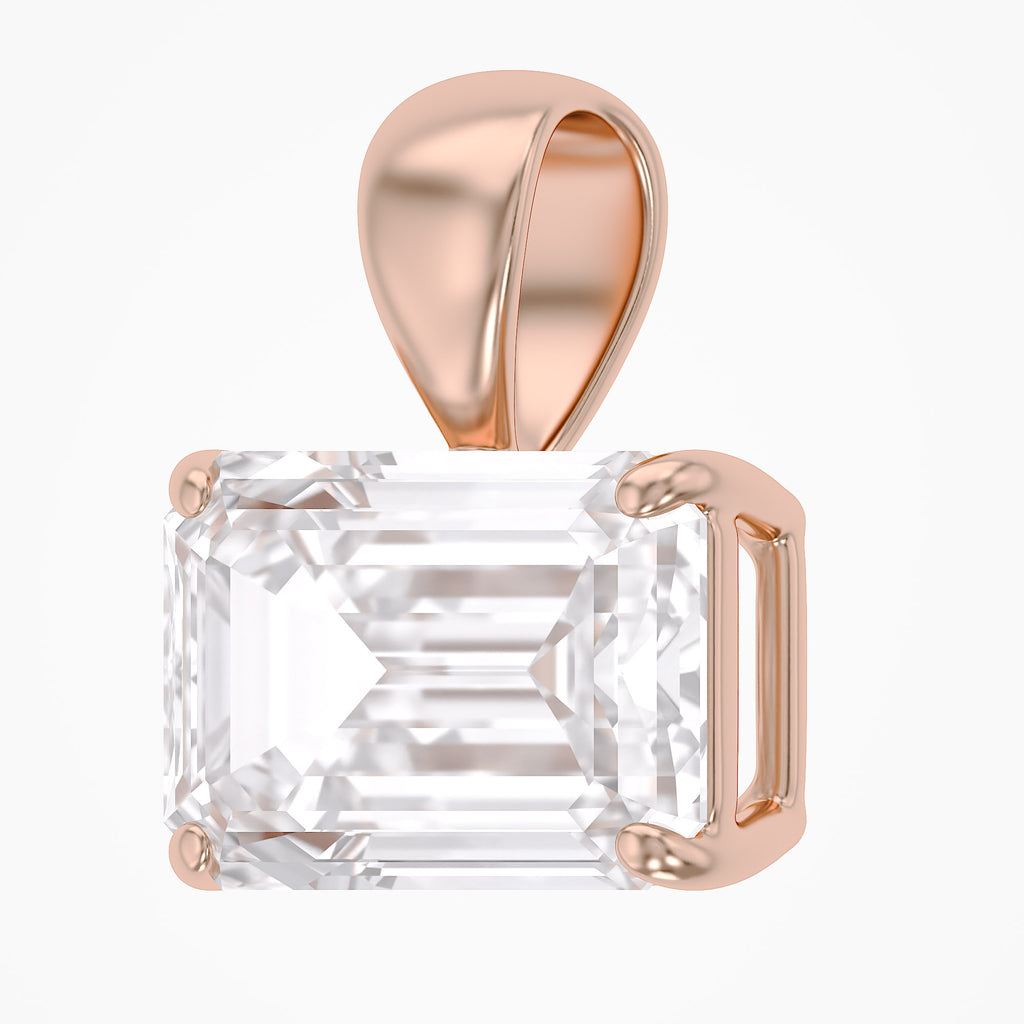 2.00 CTW Emerald Cut Lab Grown Diamond Solitaire Pendant