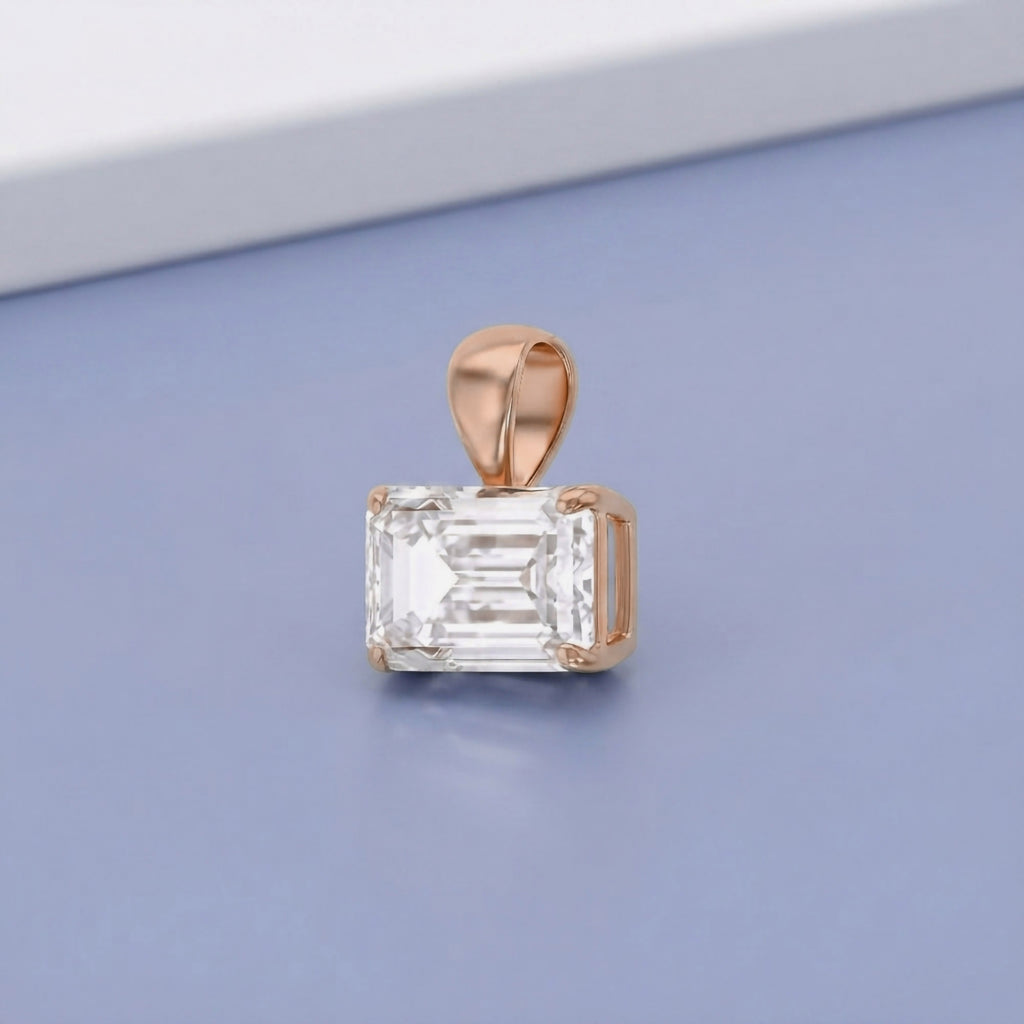 2.00 CTW Emerald Cut Lab Grown Diamond Solitaire Pendant
