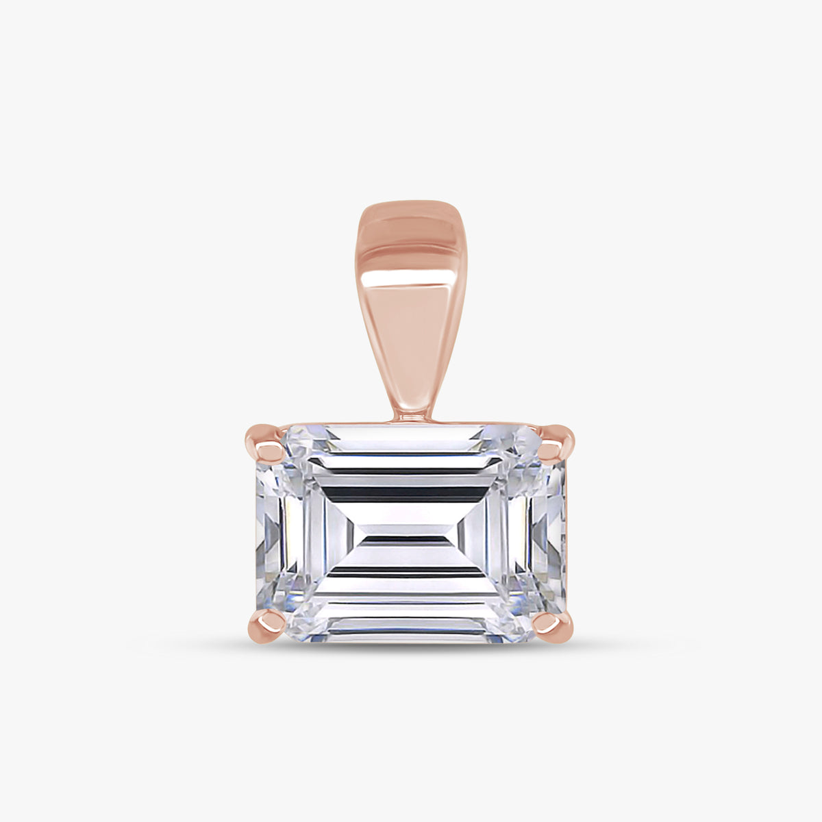 2.00 CTW Emerald Cut Lab Grown Diamond Solitaire Pendant
