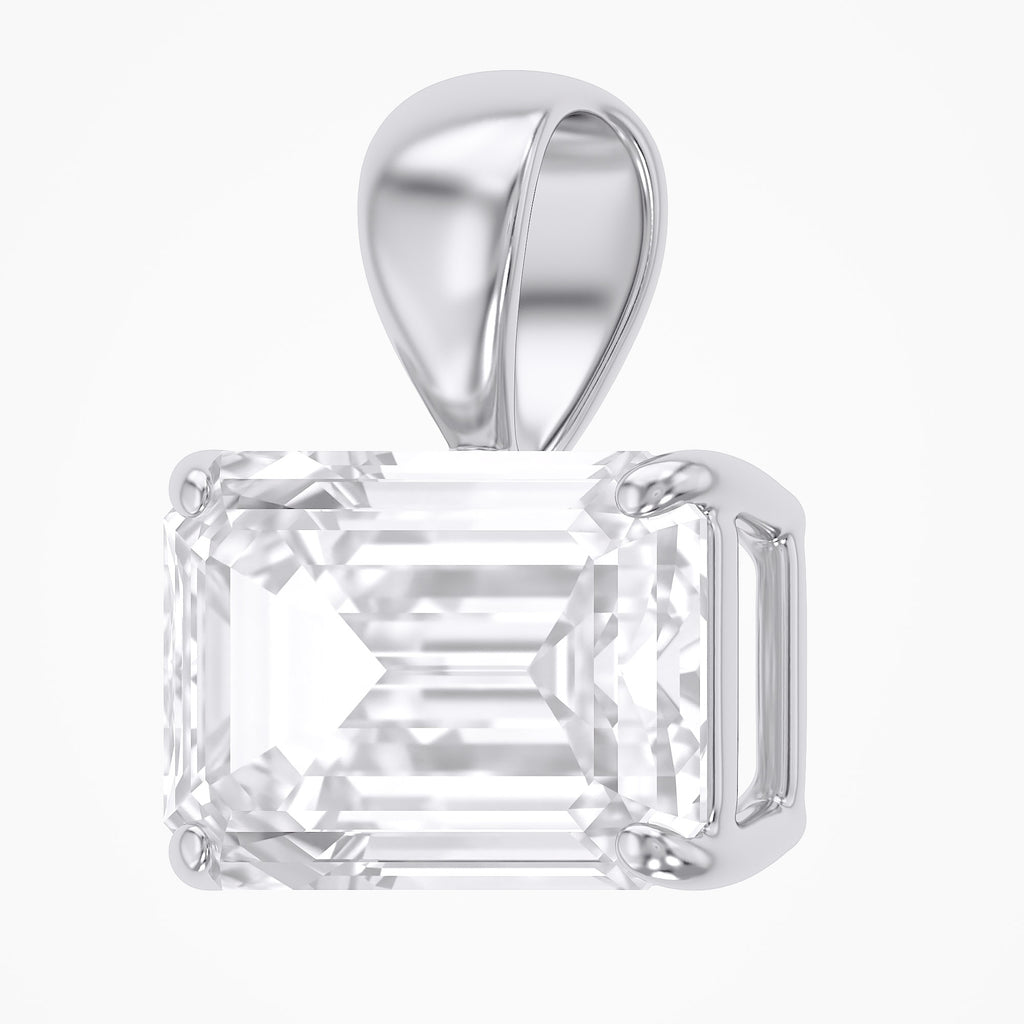 2.00 CTW Emerald Cut Lab Grown Diamond Solitaire Pendant