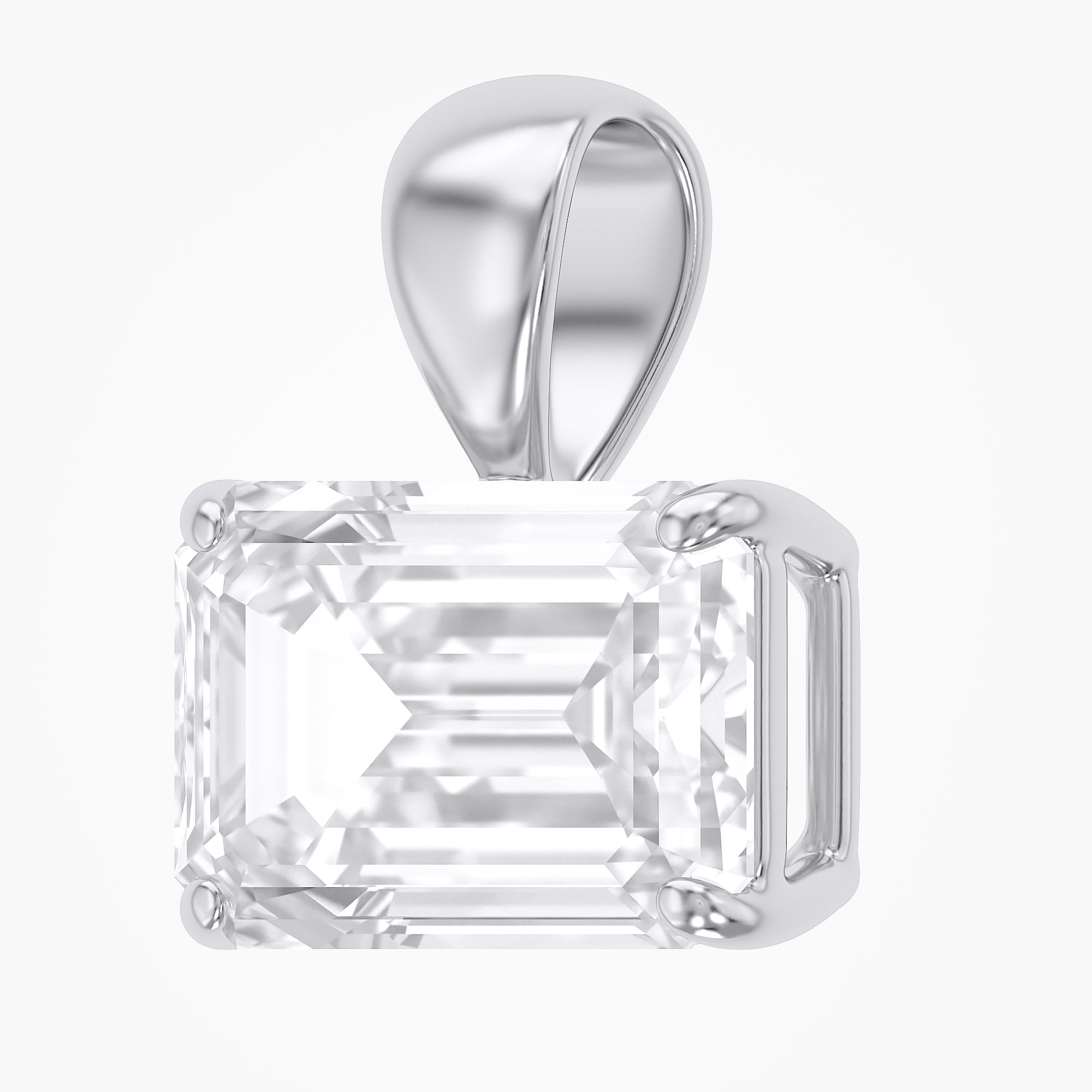 2.00 CTW Emerald Cut Lab Grown Diamond Solitaire Pendant