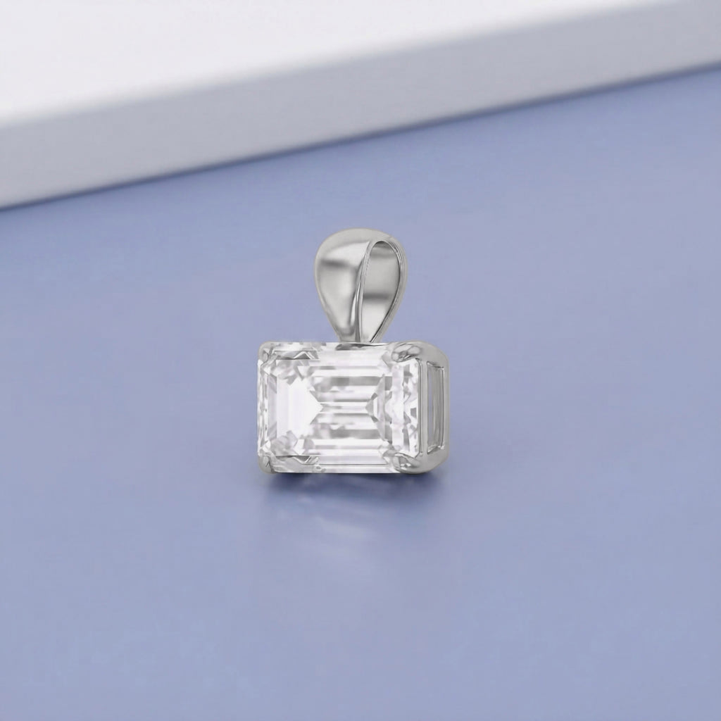 2.00 CTW Emerald Cut Lab Grown Diamond Solitaire Pendant