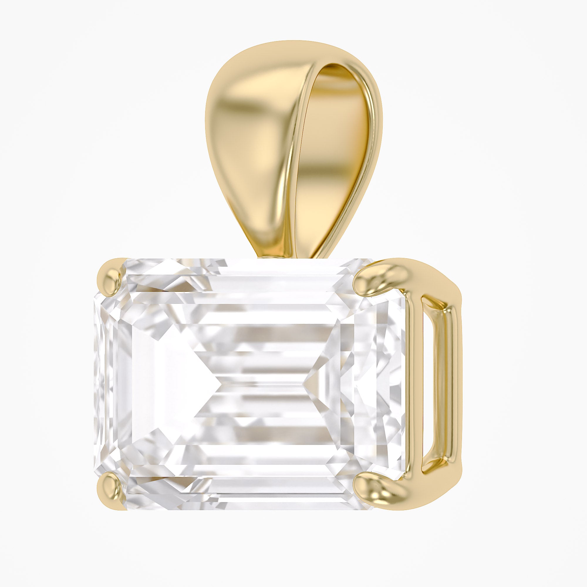 2.00 CTW Emerald Cut Lab Grown Diamond Solitaire Pendant