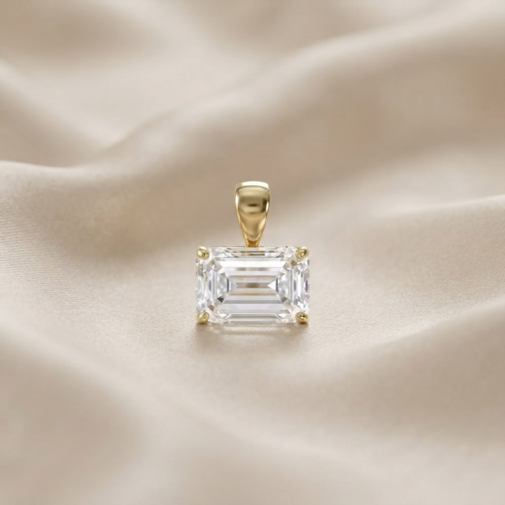 2.00 CTW Emerald Cut Lab Grown Diamond Solitaire Pendant