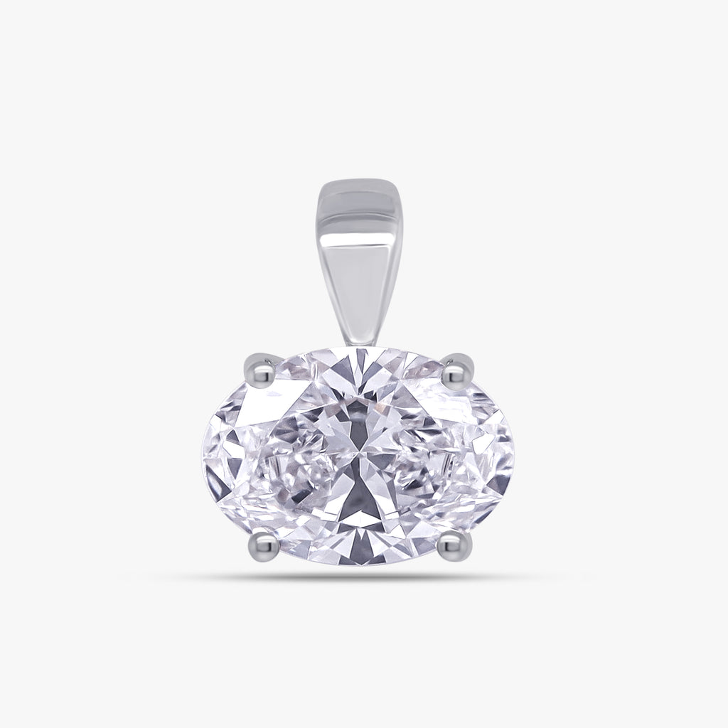 2.01 CTW Oval Diamond Classic Solitaire Pendant