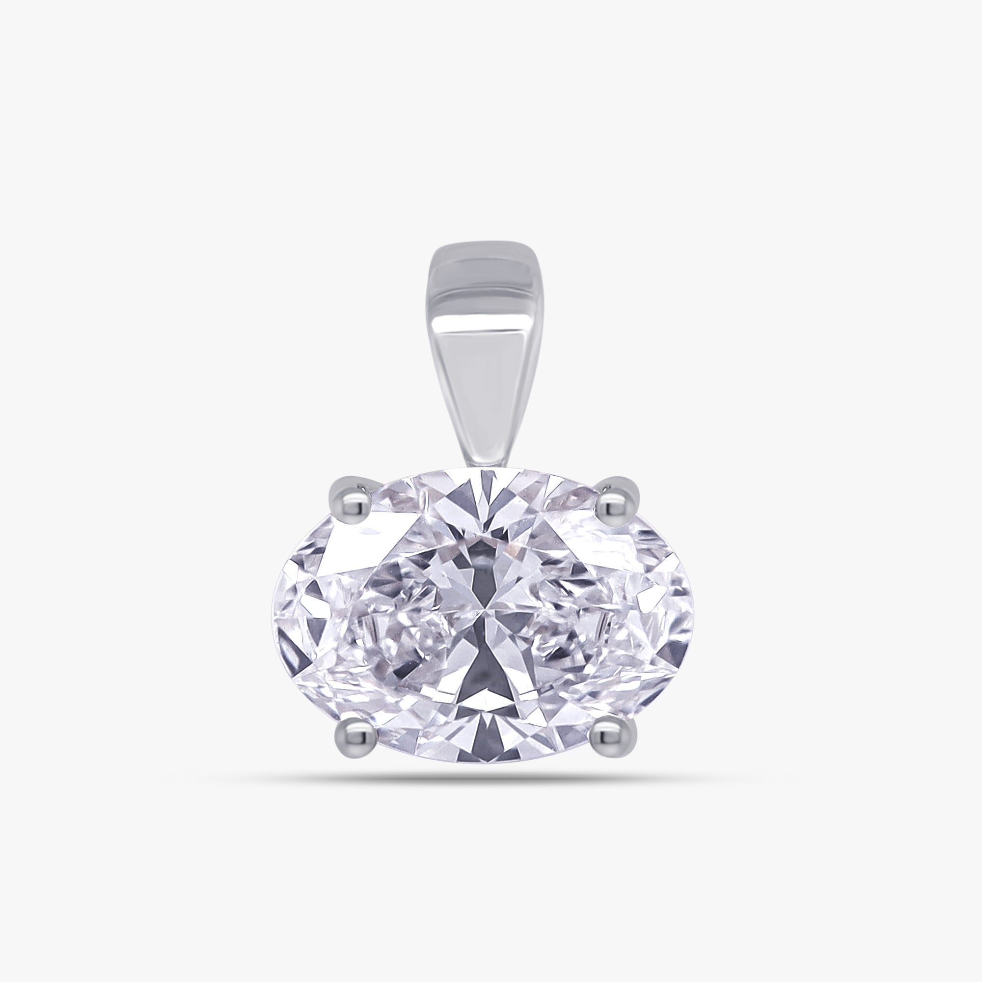2.01 CTW Oval Diamond Classic Solitaire Pendant