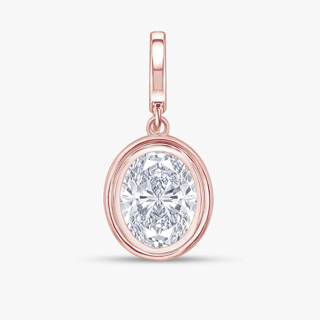 2.00 CTW Oval Brilliant Cut Lab Grown Diamond Pendant