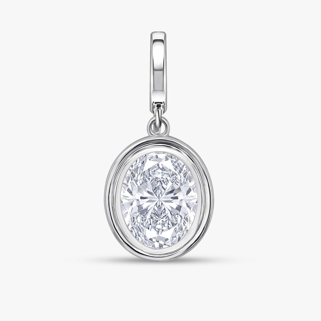 2.00 CTW Oval Brilliant Cut Lab Grown Diamond Pendant