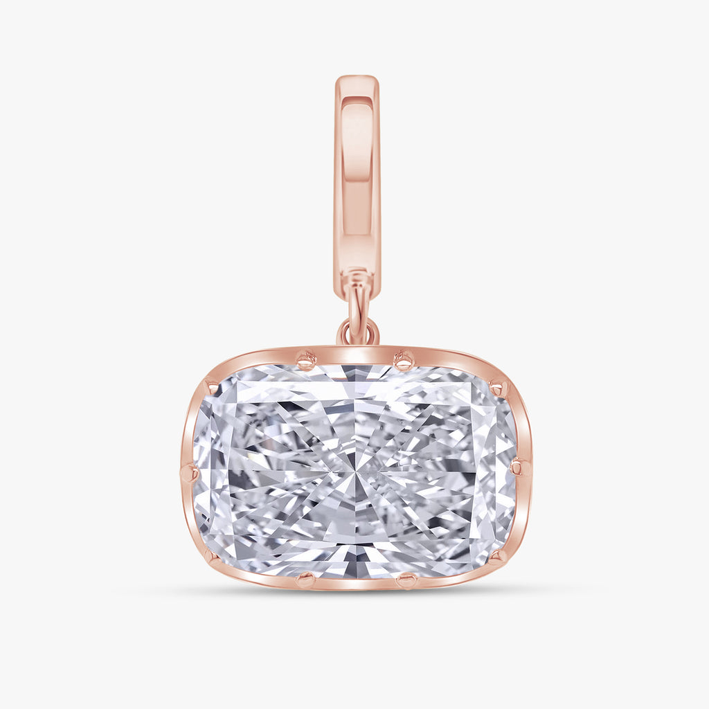 4.02 CTW Cushion Shape Lab Grown Diamond Prong Set Pendant