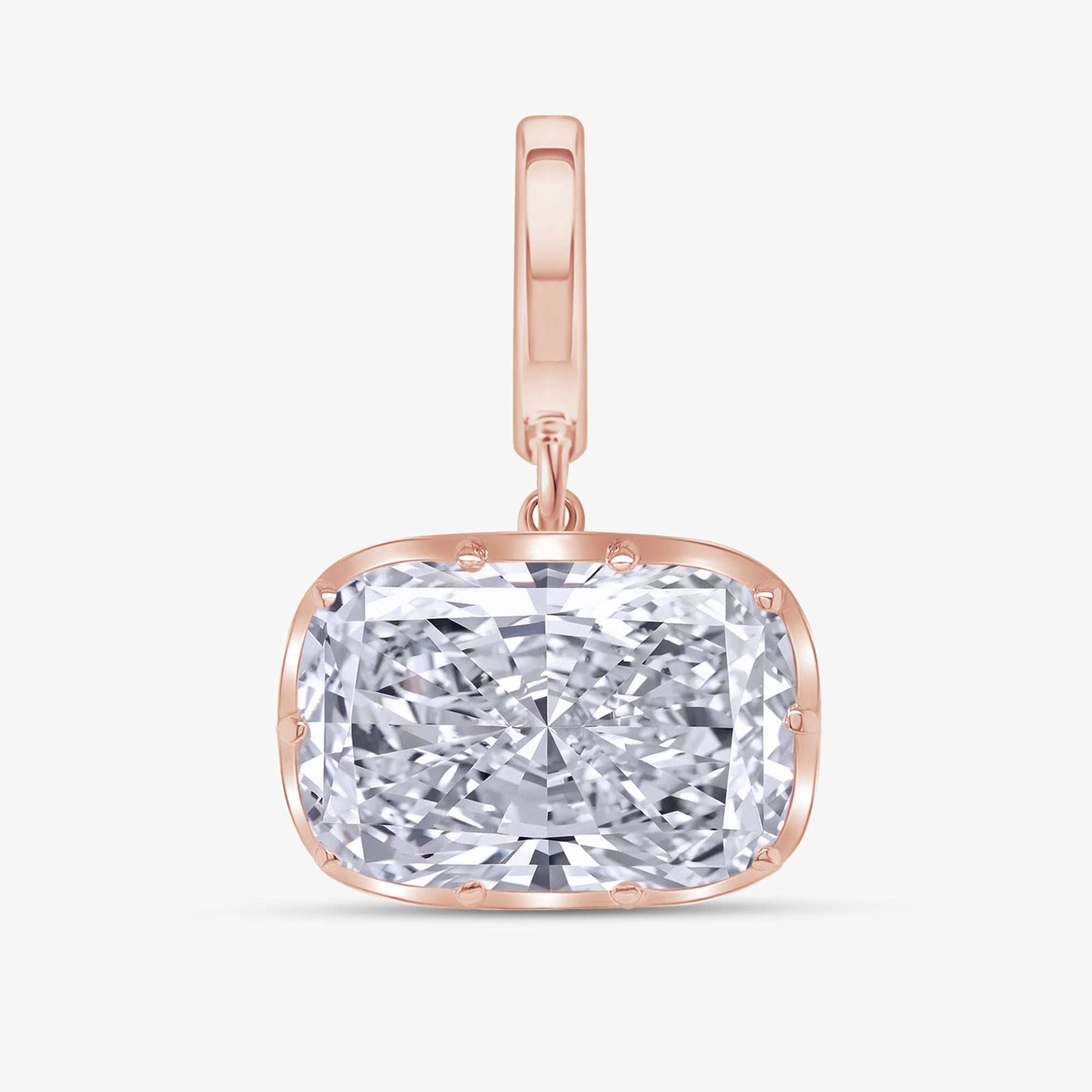 4.02 CTW Cushion Shape Lab Grown Diamond Prong Set Pendant