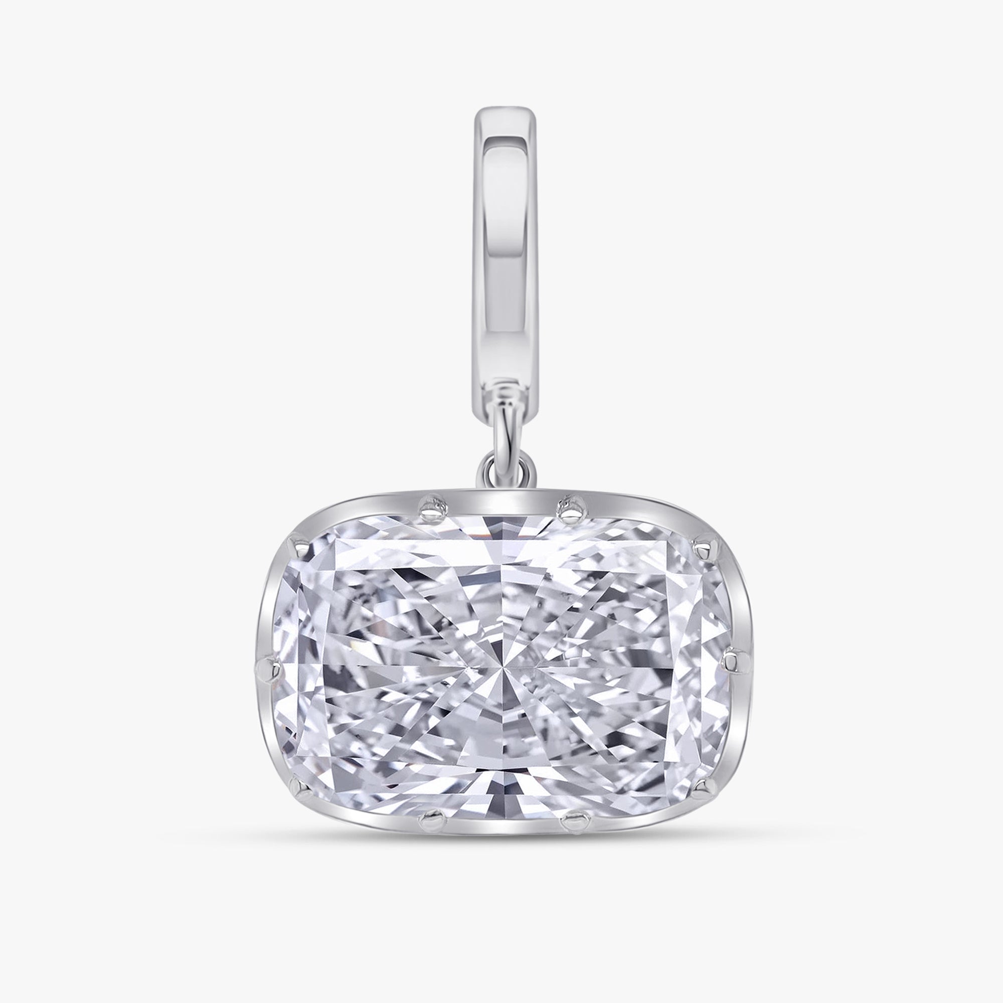 4.02 CTW Cushion Shape Lab Grown Diamond Prong Set Pendant